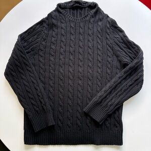 Men's Black Cable Knit Sweater